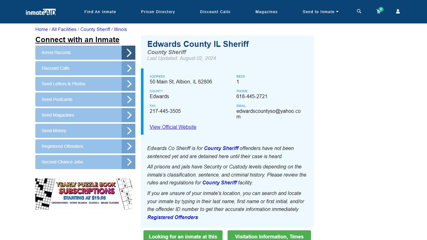 Edwards County IL Sheriff & Arrest Search - InmateAid